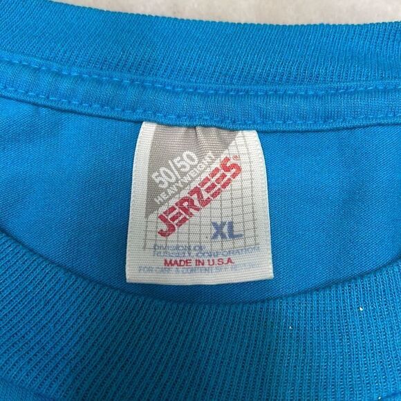 Vintage American Red Cross “VIP DONOR” T-Shirt XL Blue Made in USA Jerzees - Picture 3 of 6